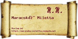 Maracskó Miletta névjegykártya